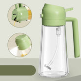 2-in-1 Oil Spray Bottle | Adjustable Mist & Dispenser | 470ml Leak-Proof Glass Container | For Cooking, BBQ, Baking & Air Fryer 470ml