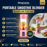 Fresh Juice Anytime, Anywhere! Portable USB Rechargeable Blender for Fruits, Vegetables & Ice Crushing