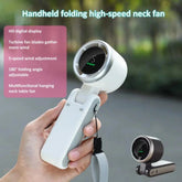 Handheld Folding Turbo Fan – 5-Speed Adjustable Portable Rechargeable Cooling Power for Instant Relief Anywhere